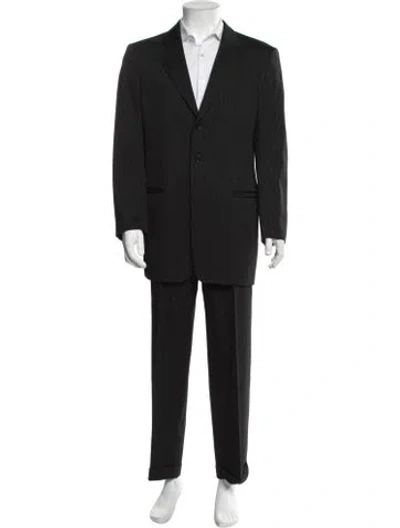 Pre-owned Armani Collezioni Striped Two-piece Suit In Black