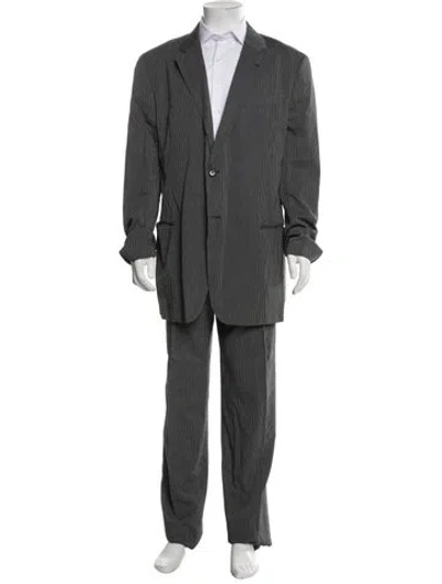 Pre-owned Armani Collezioni Striped Two-piece Suit In Grey