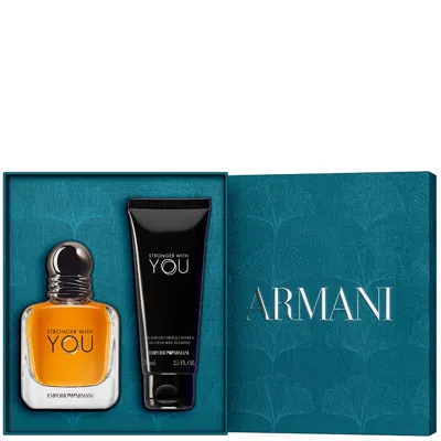 Armani Collezioni Stronger With You Eau De Toilette 50ml And Shower Gel Gift Set - Lf Exclusive