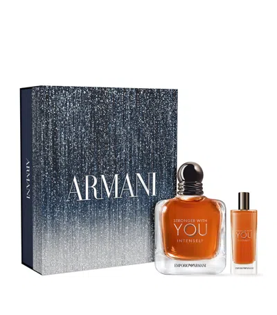 Armani Collezioni Stronger With You Intensely Eau De Parfum Fragrance Gift Set In Orange