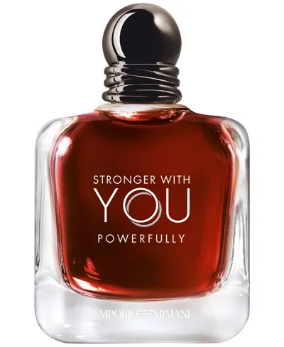 Armani Collezioni Stronger With You Powerfully Eau De Parfum Spray, 3.4 Oz. In Transparent