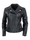 ARMANI COLLEZIONI STUDDED JACKET MADE OF ECO-LEATHER WITH ZIP CLOSURE AND ZIPS ON THE CUFFS AND POCKETS