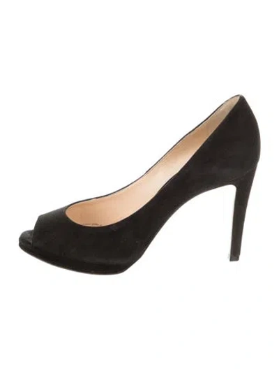 Pre-owned Armani Collezioni Suede Pumps In Black