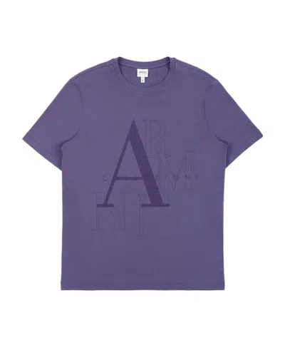 Armani Collezioni T-shirt With Round Neck And Short Sleeves In Blue