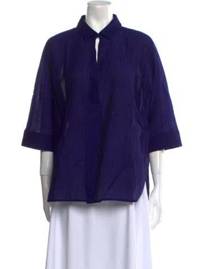 Pre-owned Armani Collezioni Three-quarter Sleeve Tunic In Purple