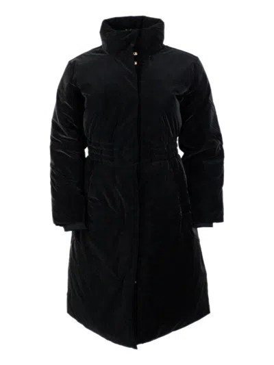 Armani Collezioni Tied-waist Padded Coat In Black