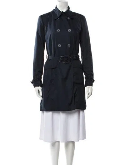 Pre-owned Armani Collezioni Trench Coat In Blue