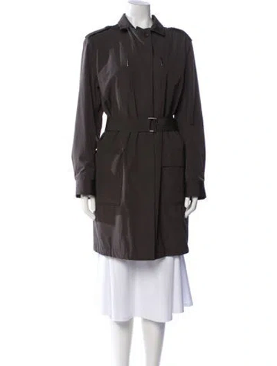 Pre-owned Armani Collezioni Trench Coat In Gray