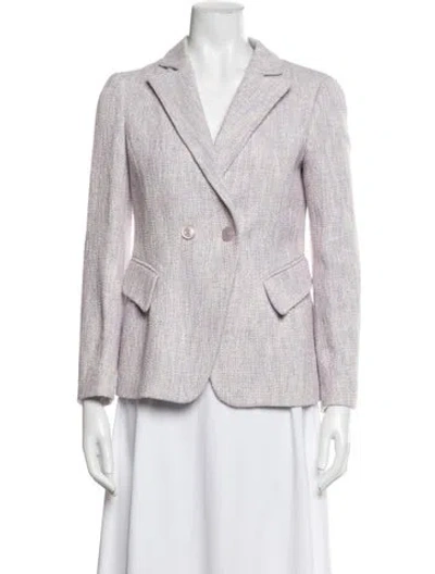 Pre-owned Armani Collezioni Tweed Pattern Blazer In Gold
