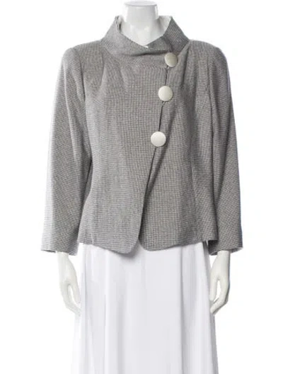Pre-owned Armani Collezioni Tweed Pattern Blazer In Multi