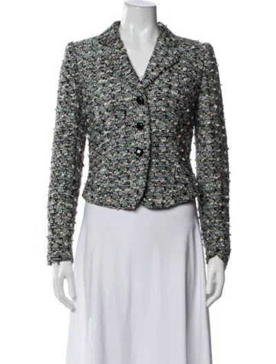 Pre-owned Armani Collezioni Tweed Pattern Blazer In Multicolor