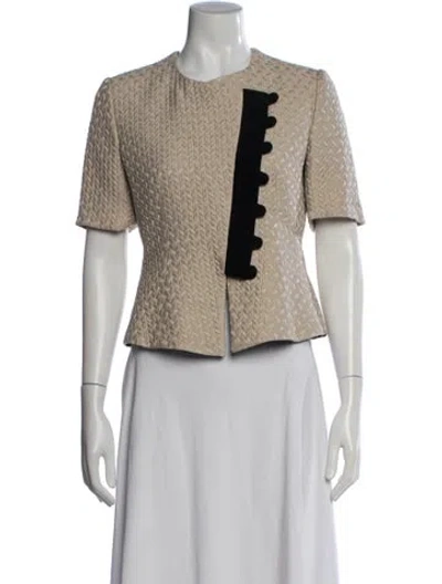 Pre-owned Armani Collezioni Vintage Patterned Jacket In Neutrals