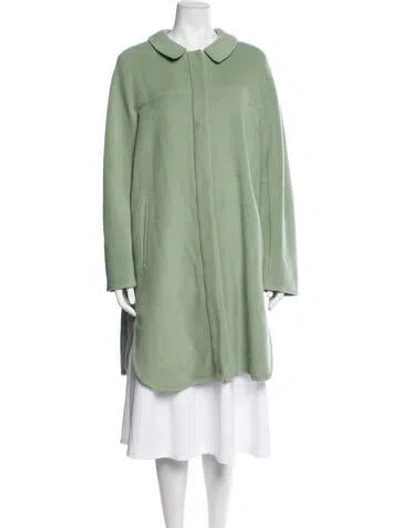 Pre-owned Armani Collezioni Vintage Virgin Wool Coat In Green