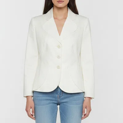Pre-owned Armani Collezioni Vintage White Cotton Single Breasted Blazer L