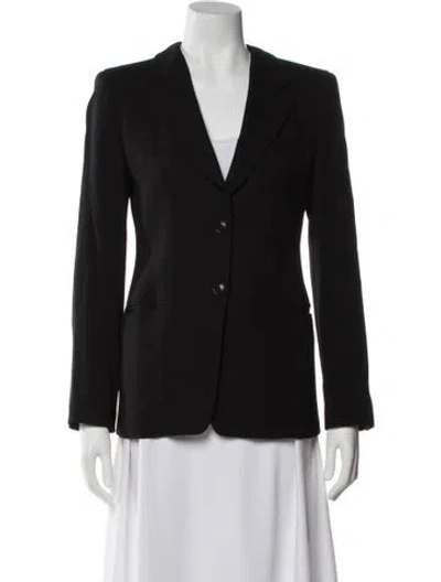 Pre-owned Armani Collezioni Virgin Wool Blazer In Black