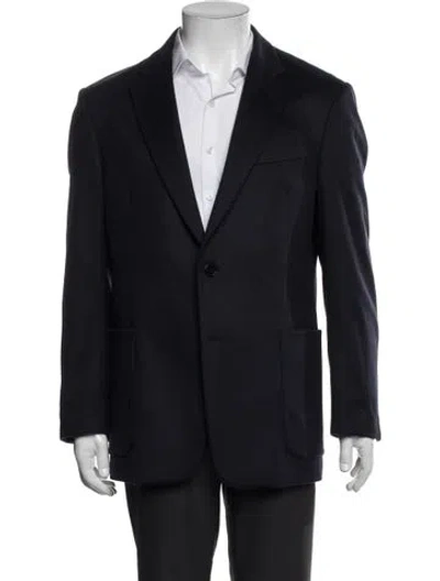 Pre-owned Armani Collezioni Virgin Wool Blazer In Blue