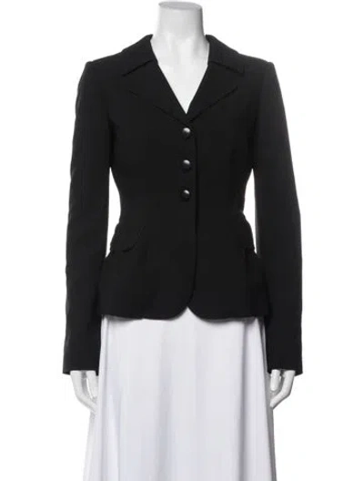 Pre-owned Armani Collezioni Virgin Wool Blazer In Blue