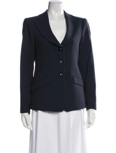 Pre-owned Armani Collezioni Virgin Wool Blazer In Blue