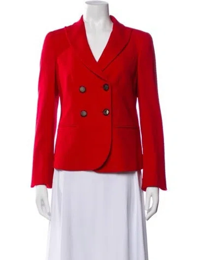 Pre-owned Armani Collezioni Virgin Wool Blazer In Red