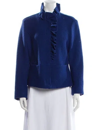 Pre-owned Armani Collezioni Virgin Wool Coat In Blue