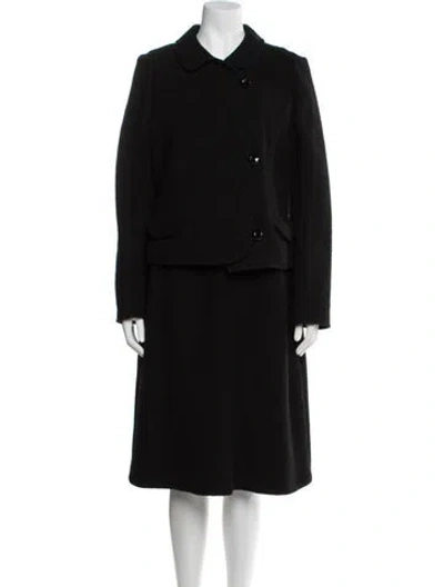 Pre-owned Armani Collezioni Virgin Wool Dress Set In Black