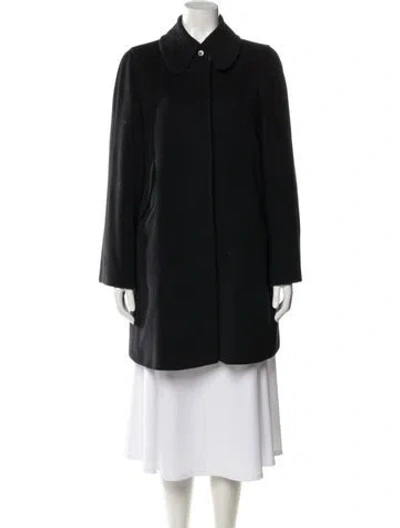 Pre-owned Armani Collezioni Virgin Wool Fur Coat In Black