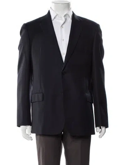 Pre-owned Armani Collezioni Virgin Wool Jacket In Blue