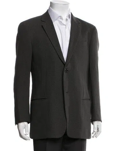 Pre-owned Armani Collezioni Virgin Wool Patterned Suit In Black