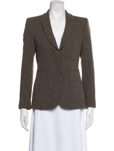 Pre-owned Armani Collezioni Virgin Wool Printed Blazer In Multi