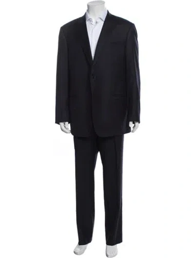Pre-owned Armani Collezioni Virgin Wool Two-piece Suit In Blue