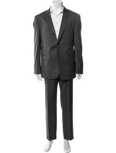 Pre-owned Armani Collezioni Virgin Wool Two-piece Suit In Grey