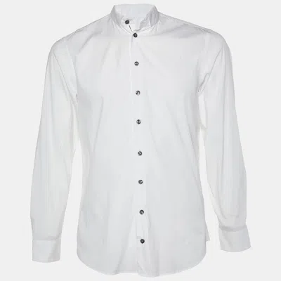 Pre-owned Armani Collezioni White Cotton Long Sleeve Shirt M
