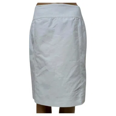 Pre-owned Armani Collezioni - White Cotton Pencil Skirt, High Waist, It 44