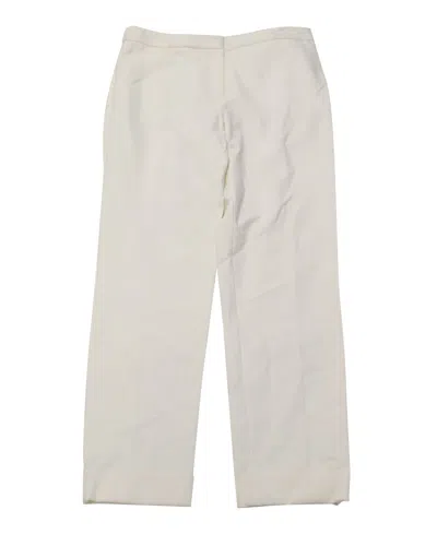 Armani Collezioni Wide Leg Pants In White Cotton