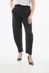 Armani Collezioni Wool High-waisted Pants In Grey