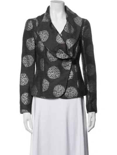 Pre-owned Armani Collezioni Wool Patterned Blazer In Gray