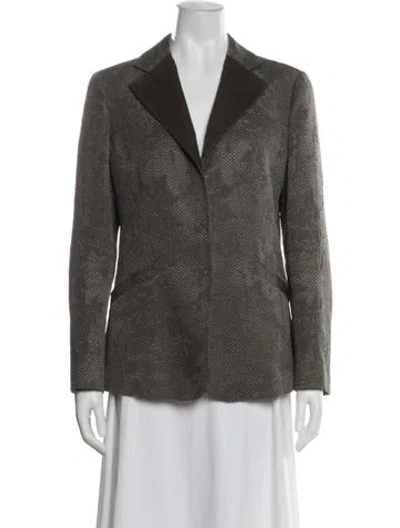 Pre-owned Armani Collezioni Wool Patterned Blazer In Neutral