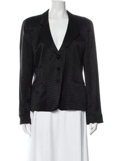 Pre-owned Armani Collezioni Wool Printed Blazer In Black