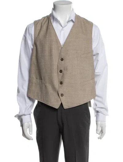 Pre-owned Armani Collezioni Wool Suit Vest In Neutrals