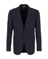 Armani Collezioni Wool Two-button Suit Jacket In Black