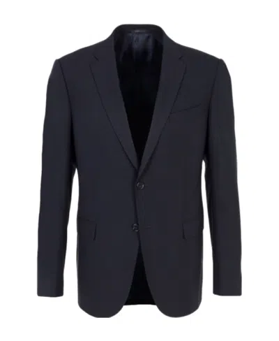 Armani Collezioni Wool Two-button Suit Jacket In Black