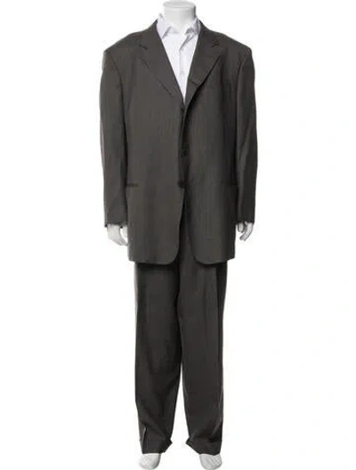 Pre-owned Armani Collezioni Wool Two-piece Suit In Blue