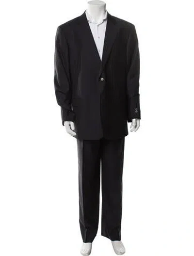 Pre-owned Armani Collezioni Wool Two-piece Suit In Blue