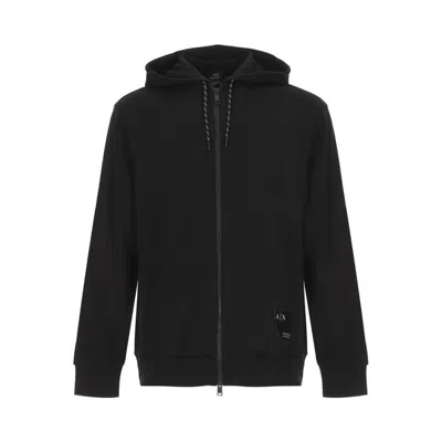 Armani Exchange Man Sweatshirt Black Size Xs Cotton, Elastane