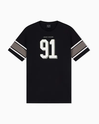 Armani Exchange Slim Fit T-shirt Cotton Jersey In Black