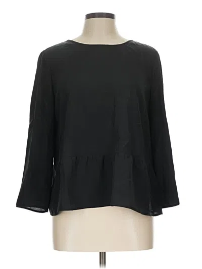 Pre-owned Armani Exchange 3/4 Sleeve Blouse In Black
