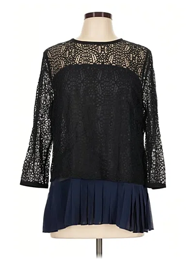 Pre-owned Armani Exchange 3/4 Sleeve Blouse In Black