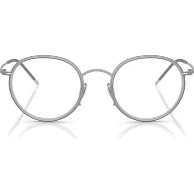 Armani Exchange 49mm Small Round Optical Glasses In Gray