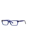 Armani Exchange 53mm Rectangle Optical Glasses In Blue