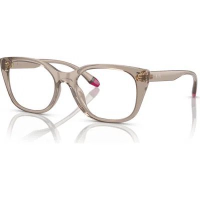 Armani Exchange 53mm Rectangle Optical Glasses In Brown